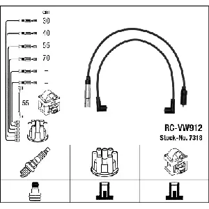 Komplet kablova za paljenje NGK RC-VW912 7318 IC-AF6C8C