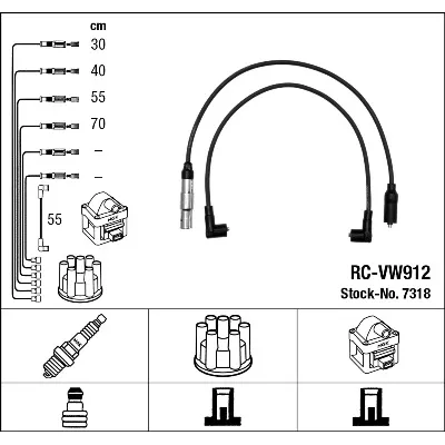 Komplet kablova za paljenje NGK RC-VW912 7318 IC-AF6C8C