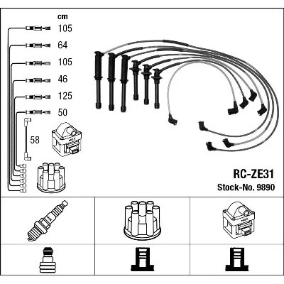 Komplet kablova za paljenje NGK RC-ZE31 9890 IC-A7D9DD