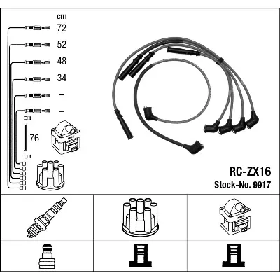 Komplet kablova za paljenje NGK RC-ZX16 9917 IC-290397