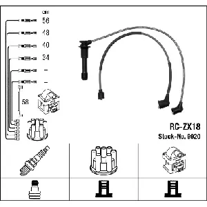 Komplet kablova za paljenje NGK RC-ZX18 9920 IC-290398