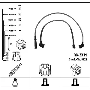 Komplet kablova za paljenje NGK RC-ZX19 9922 IC-290400
