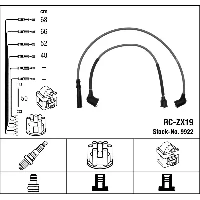 Komplet kablova za paljenje NGK RC-ZX19 9922 IC-290400