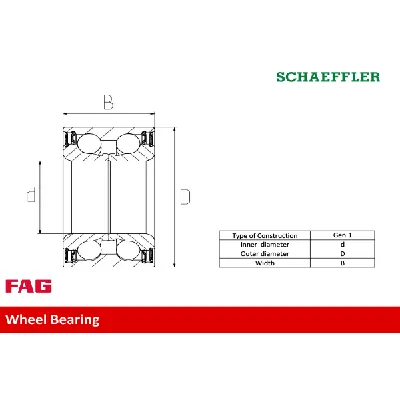 Komplet ležaja točka FAG Bearings 713 6309 00 IC-B657B9