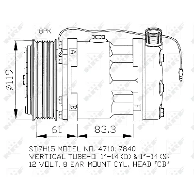 Kompresor, klima-uređaj NRF NRF 32132 IC-D60C05
