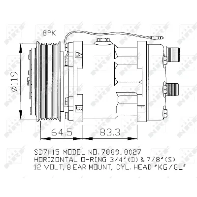 Kompresor, klima-uređaj NRF NRF 32133 IC-D1357D