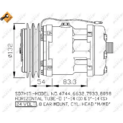 Kompresor, klima-uređaj NRF NRF 32135 IC-D134E5
