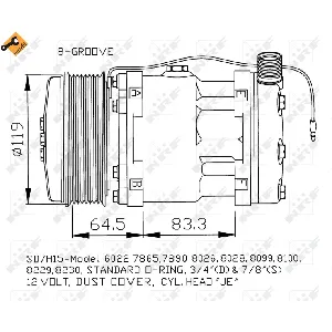 Kompresor, klima-uređaj NRF NRF 32142 IC-C3B642