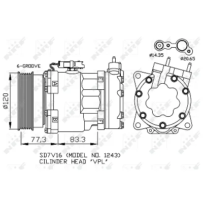 Kompresor, klima-uređaj NRF NRF 32266 IC-C2FE3D