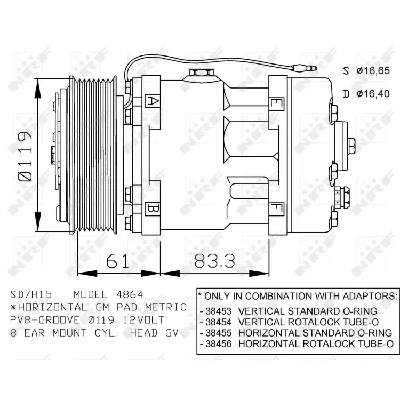Kompresor, klima-uređaj NRF NRF 32286 IC-DF271A
