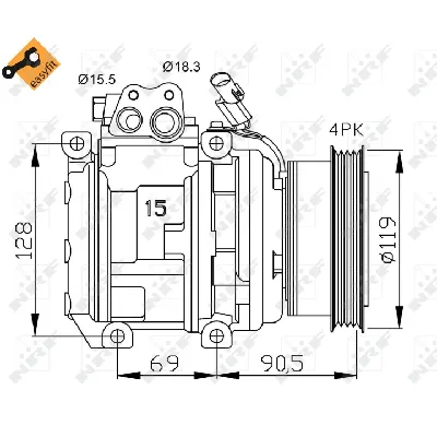 Kompresor, klima-uređaj NRF NRF 32438 IC-C2FED3