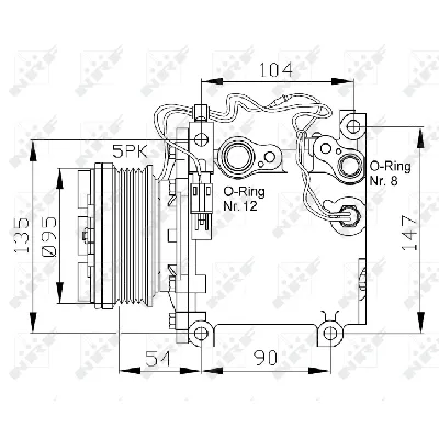 Kompresor, klima-uređaj NRF NRF 32455 IC-D60C07