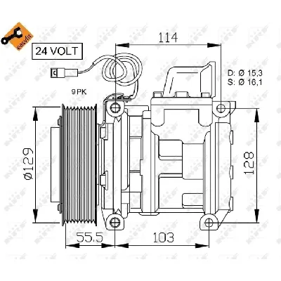 Kompresor, klima-uređaj NRF NRF 32567 IC-DF271D