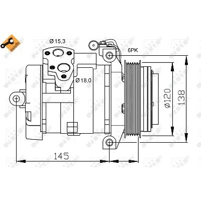 Kompresor, klima-uređaj NRF NRF 32698 IC-C3A6ED
