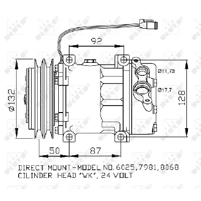 Kompresor, klima-uređaj NRF NRF 32704 IC-D25872