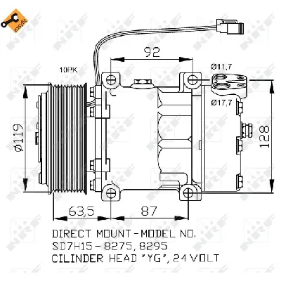 Kompresor, klima-uređaj NRF NRF 32705 IC-D25877
