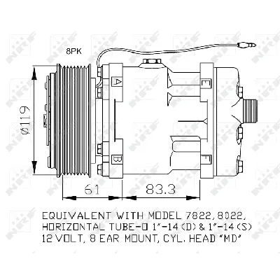 Kompresor, klima-uređaj NRF NRF 32874 IC-DF272D
