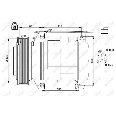 Kompresor, klima-uređaj NRF NRF 32881 IC-DF1C6C