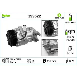 Kompresor, klima-uređaj VALEO VAL399522 IC-G0ZVF3
