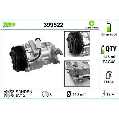 Kompresor, klima-uređaj VALEO VAL399522 IC-G0ZVF3