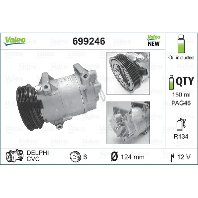 Kompresor, klima-uređaj VALEO VAL699246 IC-A83857