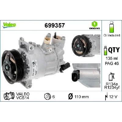Kompresor, klima-uređaj VALEO VAL699357 IC-A83893
