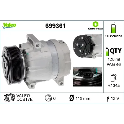 Kompresor, klima-uređaj VALEO VAL699361 IC-DC364D