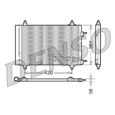 Kondenzator, klima-uređaj DENSO DCN07019 IC-C0B787