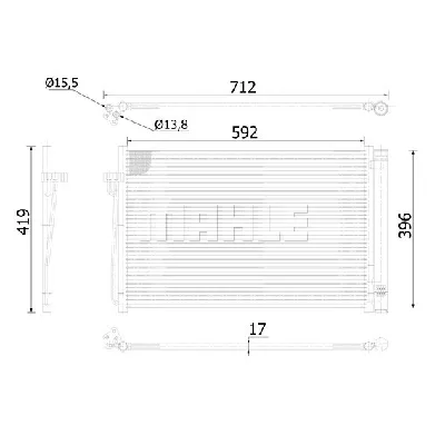 Kondenzator, klima-uređaj MAHLE AC 344 000S IC-G0LLQ1