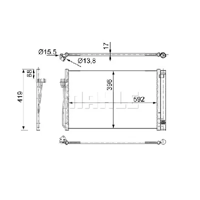 Kondenzator, klima-uređaj MAHLE AC 344 000S IC-G0LLQ1