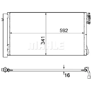 Kondenzator, klima-uređaj MAHLE AC 414 001S IC-G0LLSU