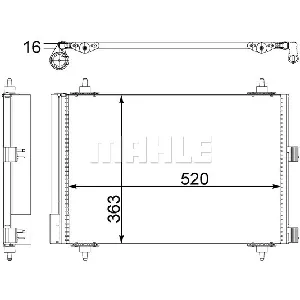 Kondenzator, klima-uređaj MAHLE AC 447 000S IC-G0LLTS