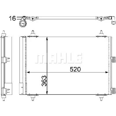 Kondenzator, klima-uređaj MAHLE AC 447 000S IC-G0LLTS