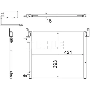 Kondenzator, klima-uređaj MAHLE AC 499 000S IC-G0LLVI