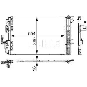 Kondenzator, klima-uređaj MAHLE AC 665 000S IC-G0LLYW