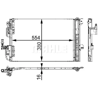 Kondenzator, klima-uređaj MAHLE AC 665 000S IC-G0LLYW