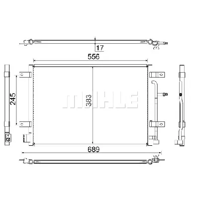 Kondenzator, klima-uređaj MAHLE AC 812 000S IC-G0LM2X