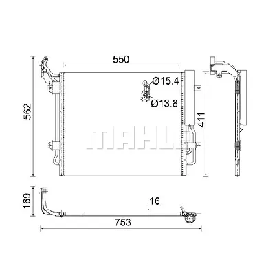 Kondenzator, klima-uređaj MAHLE AC 849 000S IC-G0LM4F