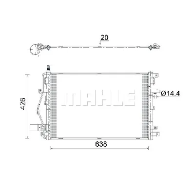 Kondenzator, klima-uređaj MAHLE AC 924 000S IC-G0LM5X