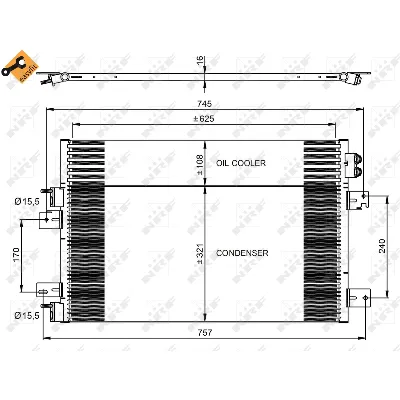 Kondenzator, klima-uređaj NRF NRF 350031 IC-D0DF84