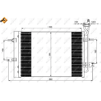 Kondenzator, klima-uređaj NRF NRF 350034 IC-D0DF87