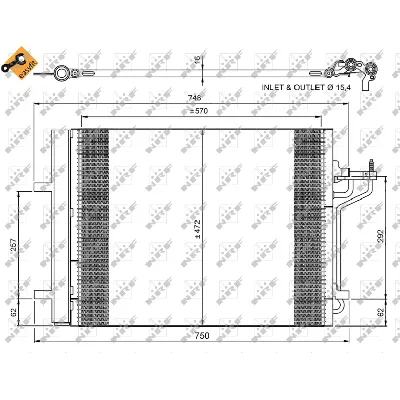 Kondenzator, klima-uređaj NRF NRF 350052 IC-D201BC