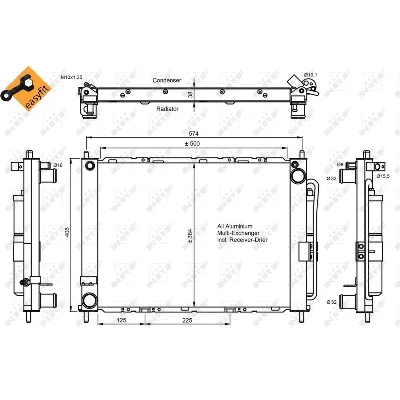 Kondenzator, klima-uređaj NRF NRF 350057 IC-D4BD44
