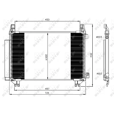 Kondenzator, klima-uređaj NRF NRF 350062 IC-D4BD58