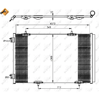 Kondenzator, klima-uređaj NRF NRF 350066 IC-D4BD6F