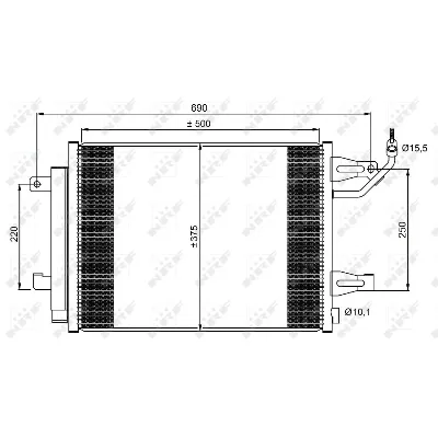 Kondenzator, klima-uređaj NRF NRF 350073 IC-D3968D