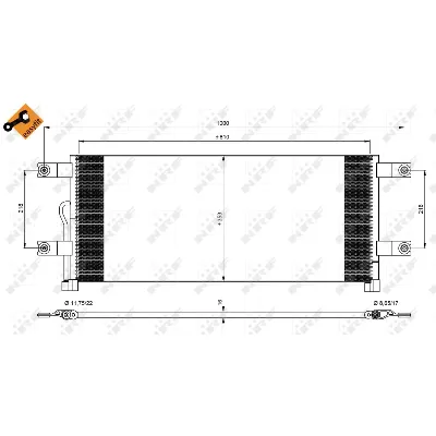 Kondenzator, klima-uređaj NRF NRF 350074 IC-D379EF