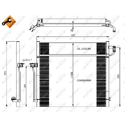 Kondenzator, klima-uređaj NRF NRF 350080 IC-D7275A