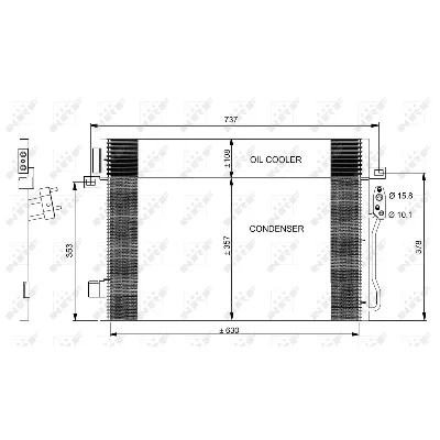 Kondenzator, klima-uređaj NRF NRF 350098 IC-D8180C