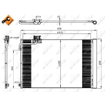 Kondenzator, klima-uređaj NRF NRF 350214 IC-DCCB2D